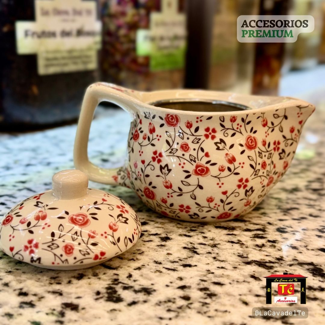 Tetera de Cerámica Pequeña – Diseño Floral