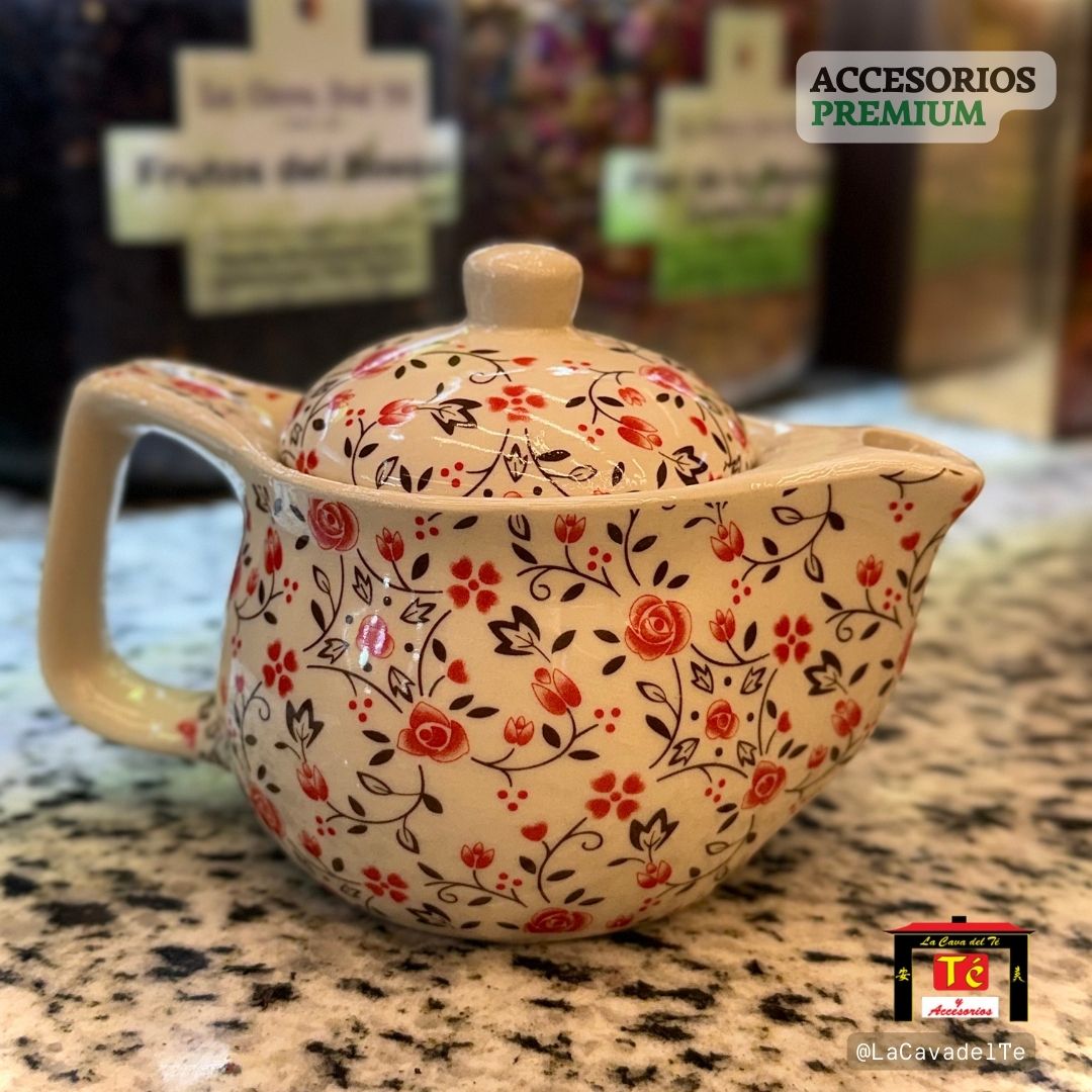 Tetera de Cerámica Pequeña – Diseño Floral