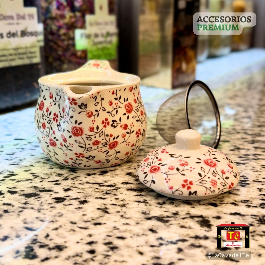Tetera de Cerámica Pequeña – Diseño Floral